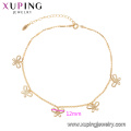 75146 Xuping fashion circle populares multiplican joyería de mariposa ajustable pulsera de cadenas de oro 18k